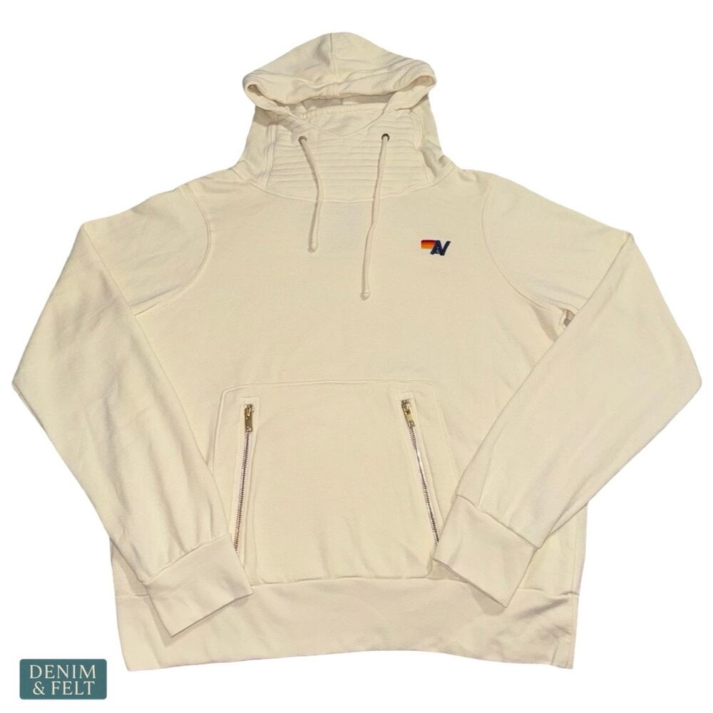 Aviator Nation Vintage White Unisex Ninja Pullover Hoodie Cozy Surf Core Medium - Picture 9 of 16